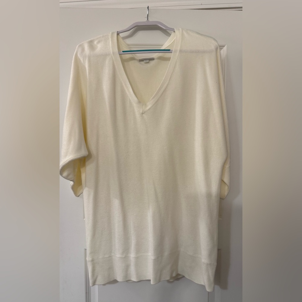 New York & Company Ivory Knit Top